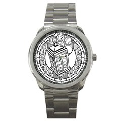 Bad Wolf Tardis Art Drawing Doctor Who Sport Metal Watch by Mog4mog4