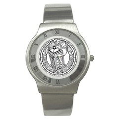 Bad Wolf Tardis Art Drawing Doctor Who Stainless Steel Watch