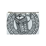 Bad Wolf Tardis Art Drawing Doctor Who Cosmetic Bag (Medium) Front