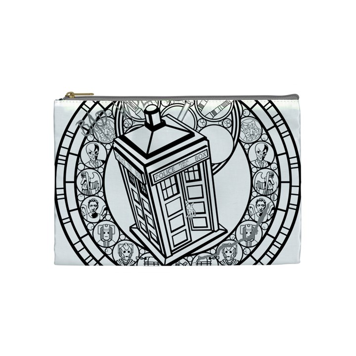 Bad Wolf Tardis Art Drawing Doctor Who Cosmetic Bag (Medium)