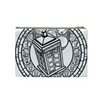 Bad Wolf Tardis Art Drawing Doctor Who Cosmetic Bag (Medium) Back