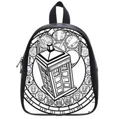 Bad Wolf Tardis Art Drawing Doctor Who School Bag (small) by Mog4mog4