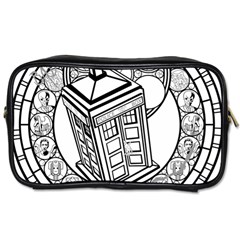 Bad Wolf Tardis Art Drawing Doctor Who Toiletries Bag (two Sides) by Mog4mog4