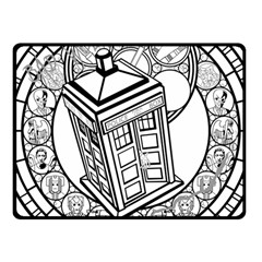 Bad Wolf Tardis Art Drawing Doctor Who Fleece Blanket (small) by Mog4mog4