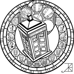 Bad Wolf Tardis Art Drawing Doctor Who Play Mat (square) by Mog4mog4