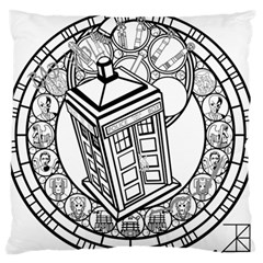 Bad Wolf Tardis Art Drawing Doctor Who Standard Premium Plush Fleece Cushion Case (two Sides) by Mog4mog4