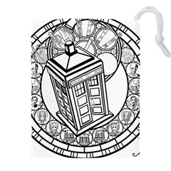 Bad Wolf Tardis Art Drawing Doctor Who Drawstring Pouch (4xl) by Mog4mog4