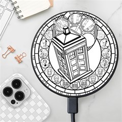 Bad Wolf Tardis Art Drawing Doctor Who Wireless Fast Charger(black) by Mog4mog4