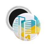 Silhouette Cityscape Building Icon Color City 2.25  Magnets Front