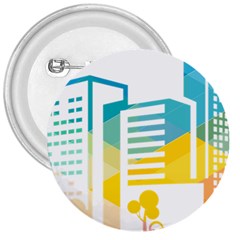 Silhouette Cityscape Building Icon Color City 3  Buttons by Mog4mog4