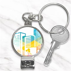 Silhouette Cityscape Building Icon Color City Nail Clippers Key Chain by Mog4mog4