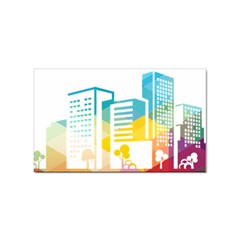 Silhouette Cityscape Building Icon Color City Sticker (rectangular) by Mog4mog4