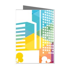 Silhouette Cityscape Building Icon Color City Mini Greeting Cards (pkg Of 8) by Mog4mog4