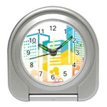 Silhouette Cityscape Building Icon Color City Travel Alarm Clock Front