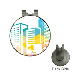 Silhouette Cityscape Building Icon Color City Hat Clips With Golf Markers by Mog4mog4