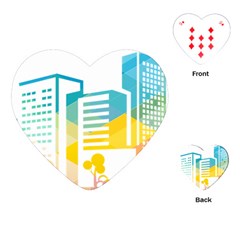 Silhouette Cityscape Building Icon Color City Playing Cards Single Design (heart)