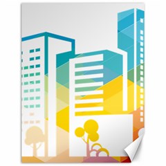 Silhouette Cityscape Building Icon Color City Canvas 12  X 16  by Mog4mog4