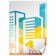 Silhouette Cityscape Building Icon Color City Canvas 12  X 18  by Mog4mog4