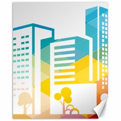 Silhouette Cityscape Building Icon Color City Canvas 16  X 20  by Mog4mog4