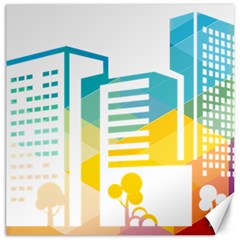 Silhouette Cityscape Building Icon Color City Canvas 20  X 20  by Mog4mog4