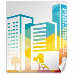 Silhouette Cityscape Building Icon Color City Canvas 20  X 24  by Mog4mog4