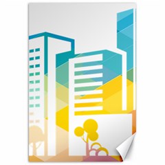 Silhouette Cityscape Building Icon Color City Canvas 20  X 30  by Mog4mog4