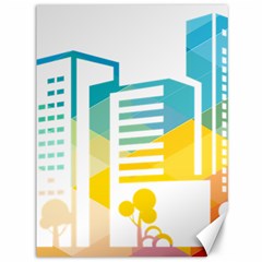 Silhouette Cityscape Building Icon Color City Canvas 36  X 48  by Mog4mog4