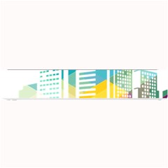 Silhouette Cityscape Building Icon Color City Small Bar Mat by Mog4mog4