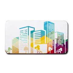 Silhouette Cityscape Building Icon Color City Medium Bar Mat by Mog4mog4