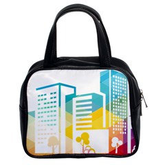 Silhouette Cityscape Building Icon Color City Classic Handbag (two Sides) by Mog4mog4