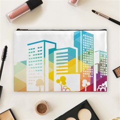 Silhouette Cityscape Building Icon Color City Cosmetic Bag (large) by Mog4mog4