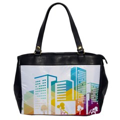 Silhouette Cityscape Building Icon Color City Oversize Office Handbag by Mog4mog4