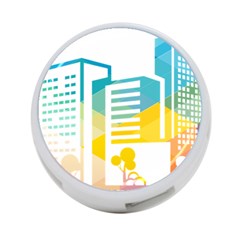 Silhouette Cityscape Building Icon Color City 4-port Usb Hub (one Side) by Mog4mog4