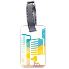 Silhouette Cityscape Building Icon Color City Luggage Tag (one Side) by Mog4mog4