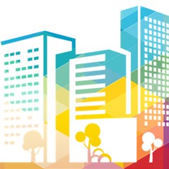 Silhouette Cityscape Building Icon Color City Play Mat (rectangle) by Mog4mog4