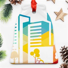 Silhouette Cityscape Building Icon Color City Ornament (bell) by Mog4mog4