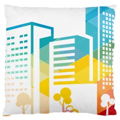 Silhouette Cityscape Building Icon Color City Large Cushion Case (one Side) by Mog4mog4