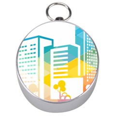 Silhouette Cityscape Building Icon Color City Silver Compasses by Mog4mog4