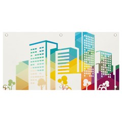 Silhouette Cityscape Building Icon Color City Banner And Sign 4  X 2  by Mog4mog4