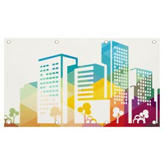 Silhouette Cityscape Building Icon Color City Banner And Sign 7  X 4  by Mog4mog4