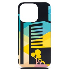 Silhouette Cityscape Building Icon Color City Iphone 14 Pro Black Uv Print Case