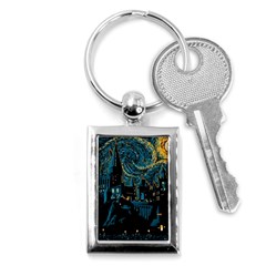 Hogwarts Castle Van Gogh Key Chain (rectangle) by Mog4mog4