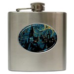 Hogwarts Castle Van Gogh Hip Flask (6 oz) Front