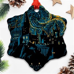 Hogwarts Castle Van Gogh Snowflake Ornament (two Sides) by Mog4mog4