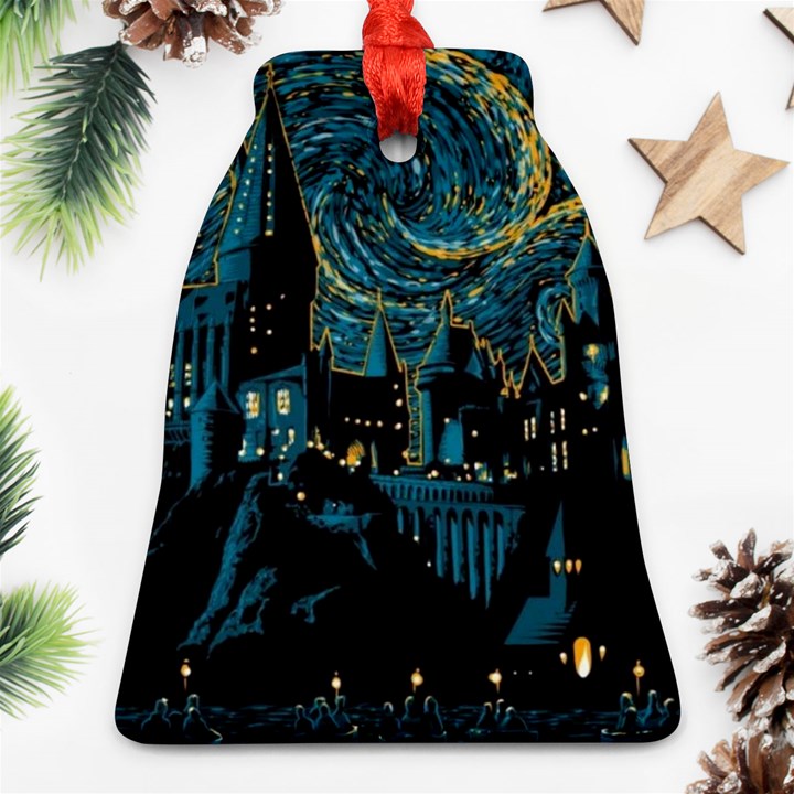 Hogwarts Castle Van Gogh Bell Ornament (Two Sides)