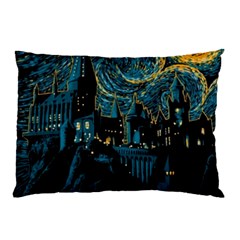 Hogwarts Castle Van Gogh Pillow Case (two Sides) by Mog4mog4