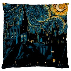 Hogwarts Castle Van Gogh Large Cushion Case (two Sides) by Mog4mog4