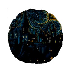 Hogwarts Castle Van Gogh Standard 15  Premium Round Cushions by Mog4mog4