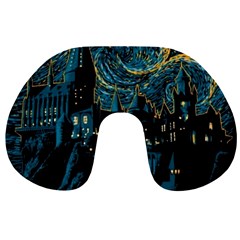 Hogwarts Castle Van Gogh Travel Neck Pillow by Mog4mog4