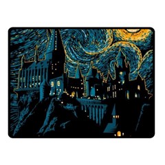 Hogwarts Castle Van Gogh Two Sides Fleece Blanket (small) by Mog4mog4